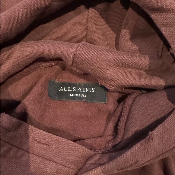 Allsaints Vintage Pullover Hoodie Burgundy - Picture 4 of 4